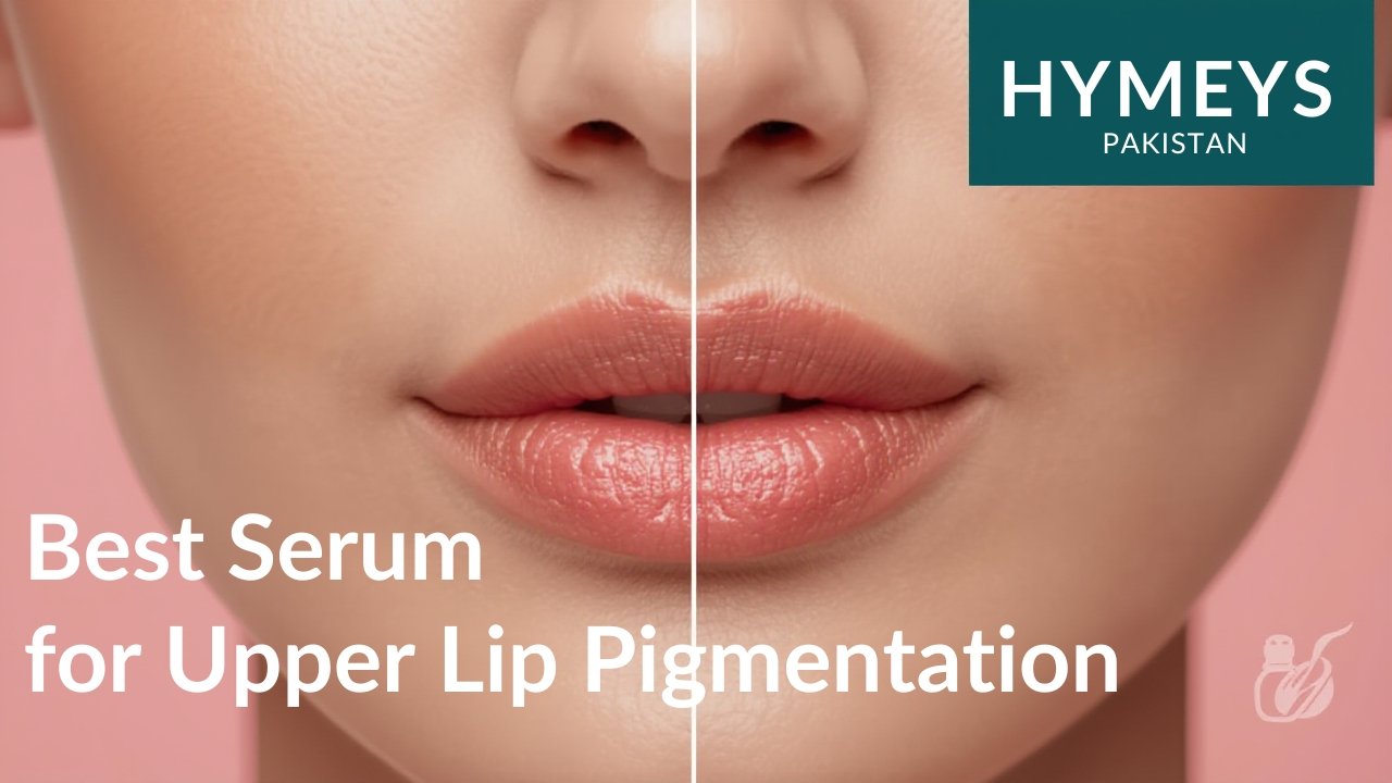 HYMEYS Pigmentation Serum, best serum in Pakistan for fading dark spots and hyperpigmentation above the upper lip safely.