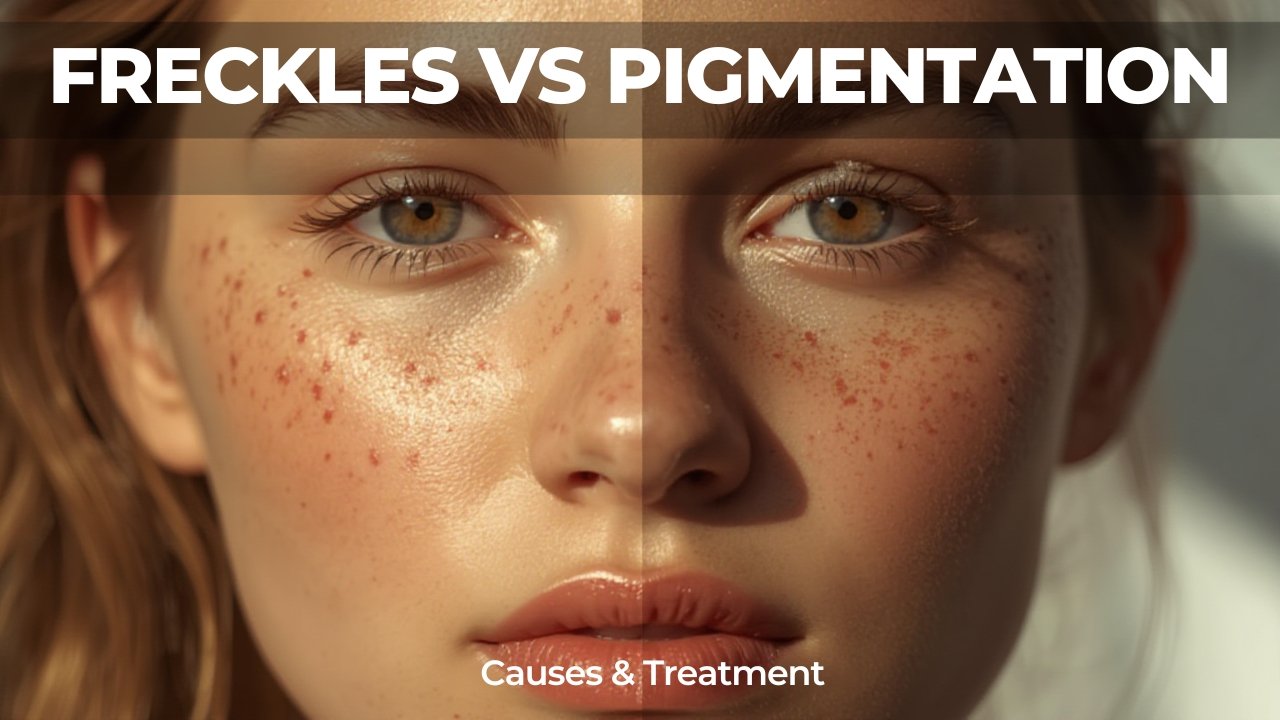 Freckles vs pigmentation on skin showing causes and treatment options