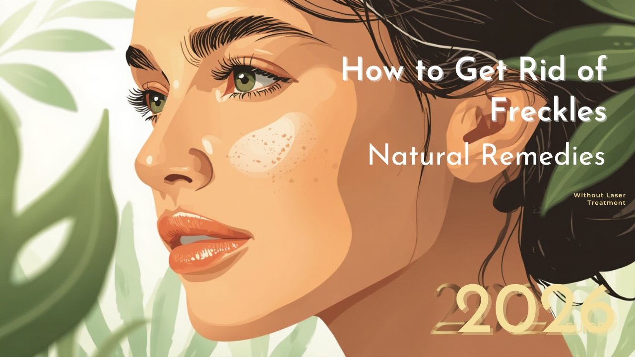 Before and after results of freckles removed without laser treatment using safe serums