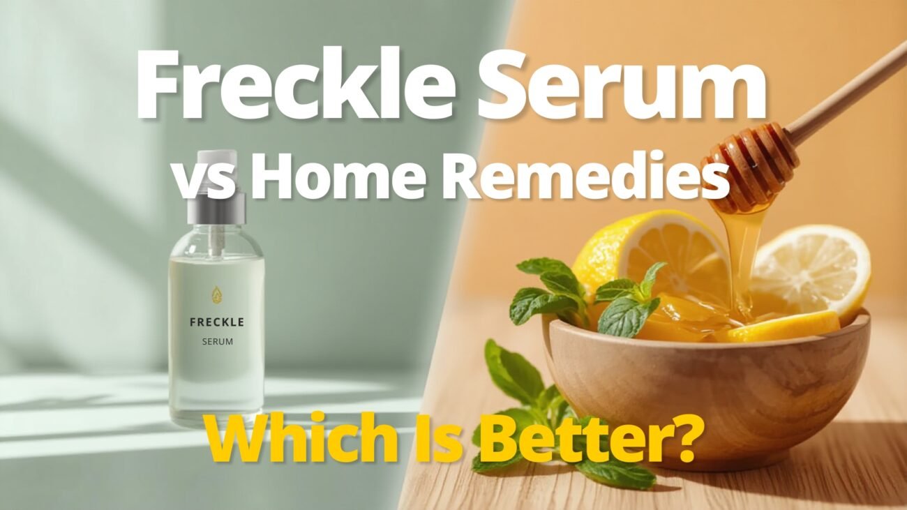 HYMEYS Freckle Serum vs home remedies for freckles, best serum in Pakistan to fade freckles, reduce pigmentation, and even skin tone.
